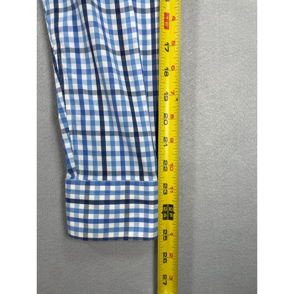 Banana Republic Button Down Shirt Mens Small Blue Plaid Woven Grant Fit Non-Iron - Picture 5 of 10